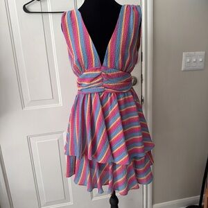 Vici Tan and Multicolor Dress